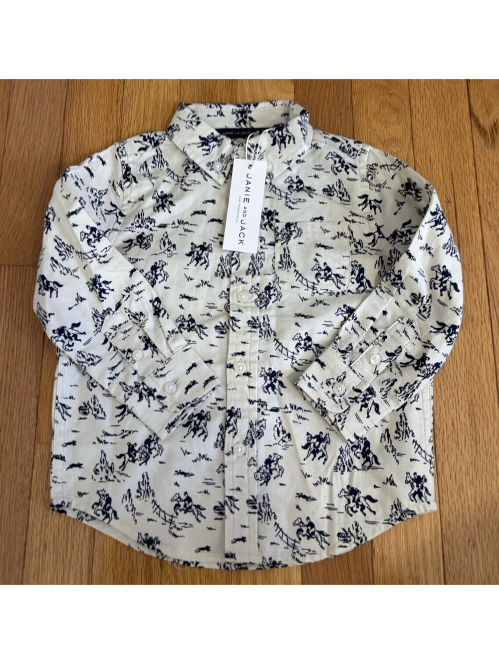 Janie And Jack Western Toile Infant button down shirt Size 18-24 months NWT